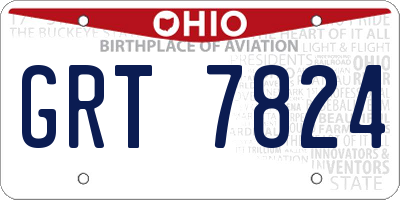 OH license plate GRT7824