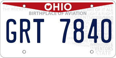 OH license plate GRT7840