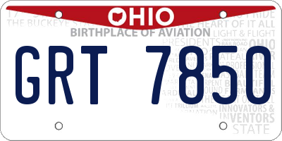 OH license plate GRT7850