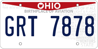 OH license plate GRT7878