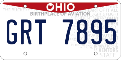 OH license plate GRT7895