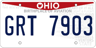 OH license plate GRT7903