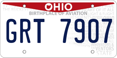 OH license plate GRT7907