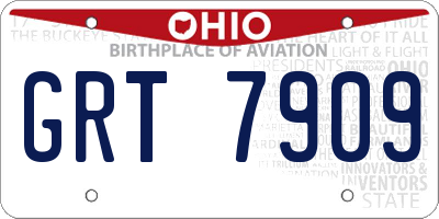 OH license plate GRT7909