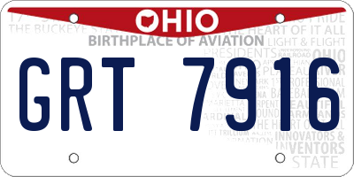 OH license plate GRT7916