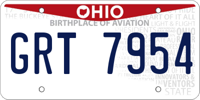 OH license plate GRT7954