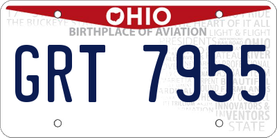 OH license plate GRT7955