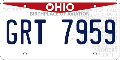 OH license plate GRT7959