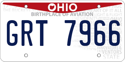 OH license plate GRT7966