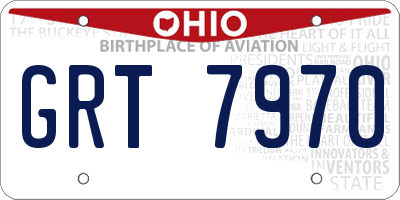 OH license plate GRT7970
