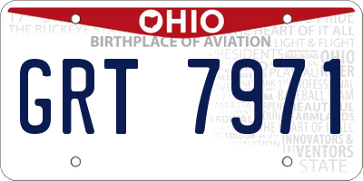 OH license plate GRT7971