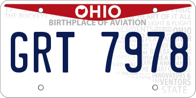 OH license plate GRT7978