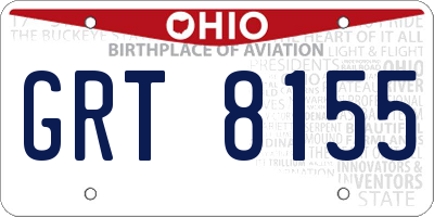 OH license plate GRT8155