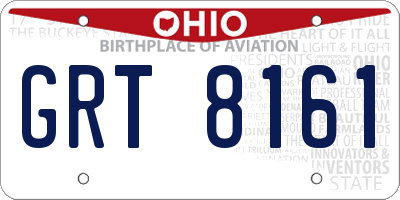 OH license plate GRT8161