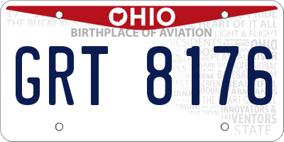 OH license plate GRT8176