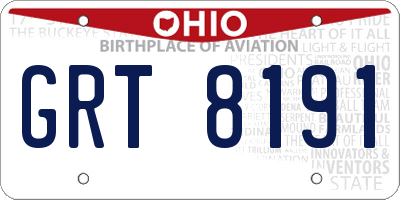 OH license plate GRT8191