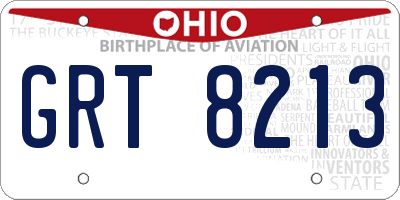 OH license plate GRT8213