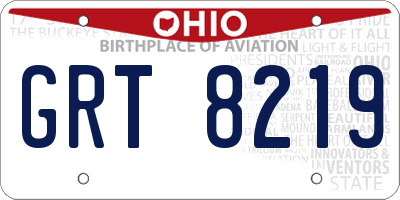 OH license plate GRT8219
