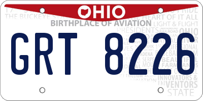 OH license plate GRT8226