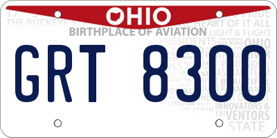 OH license plate GRT8300