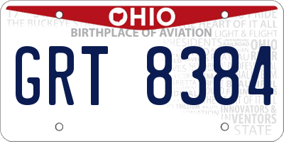 OH license plate GRT8384