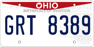 OH license plate GRT8389