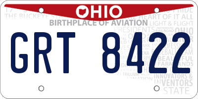 OH license plate GRT8422