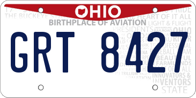 OH license plate GRT8427