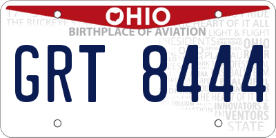 OH license plate GRT8444