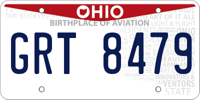OH license plate GRT8479