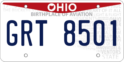 OH license plate GRT8501
