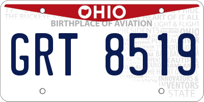 OH license plate GRT8519