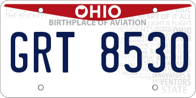 OH license plate GRT8530