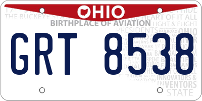 OH license plate GRT8538