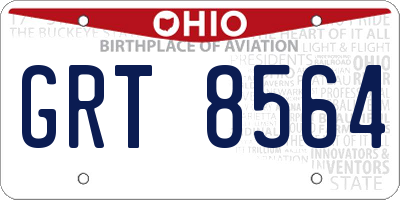 OH license plate GRT8564