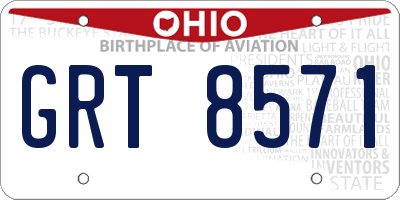 OH license plate GRT8571
