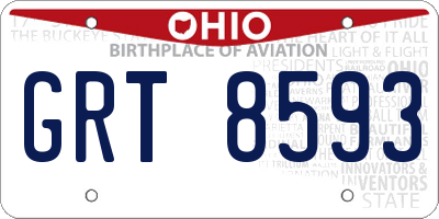 OH license plate GRT8593