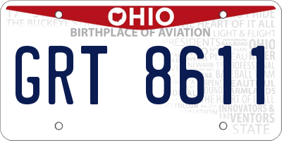 OH license plate GRT8611