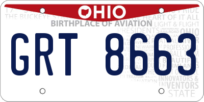 OH license plate GRT8663