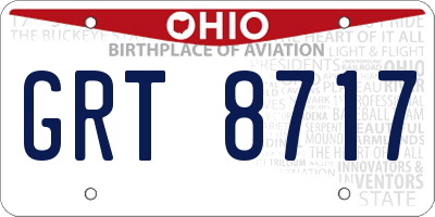 OH license plate GRT8717