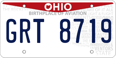 OH license plate GRT8719