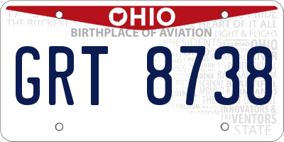 OH license plate GRT8738