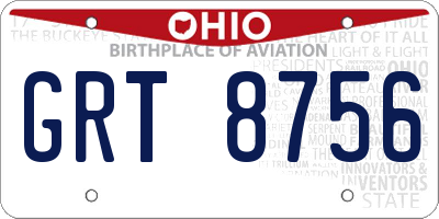 OH license plate GRT8756