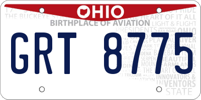 OH license plate GRT8775