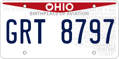 OH license plate GRT8797