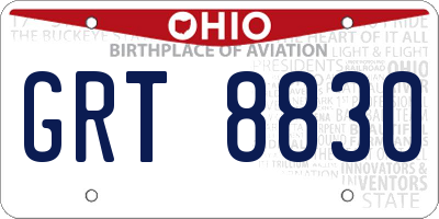OH license plate GRT8830