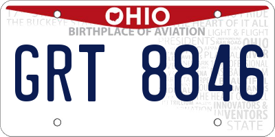 OH license plate GRT8846