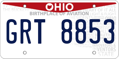 OH license plate GRT8853