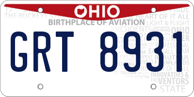 OH license plate GRT8931