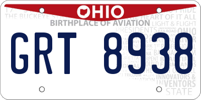 OH license plate GRT8938
